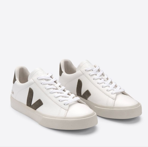 Veja Shoes - VEJA Campo Chromefree Leather White Kaki Sneakers 40 9 Womens Extra White Khaki